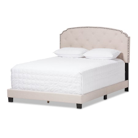 Baxton Studio Lexi Modern Light Beige Upholstered King Size Bed 136-7438